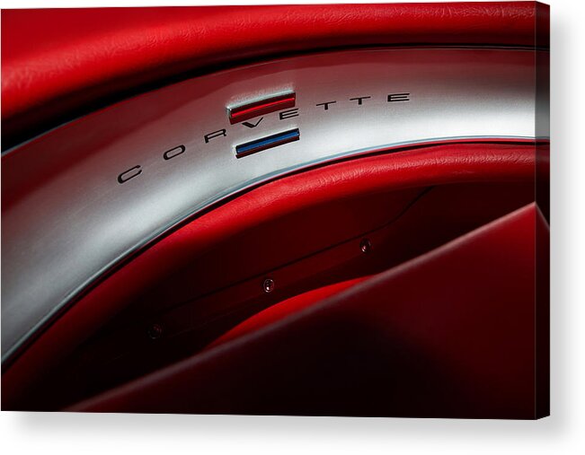 Chevy Corvette 1962 Photographs Acrylic Print featuring the photograph Dashboard Corvette 1962 by Gilles Lougassi