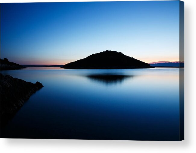 Losinj Acrylic Print featuring the photograph Dawn over Veli and Mali Osir islands on Losinj in Croatia by Ian Middleton