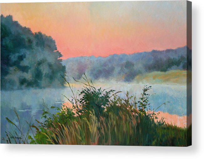 Impressionism Acrylic Print featuring the painting Dawn Reflection by Keith Burgess Impressionism Acrylic Print featuring the painting Dawn Reflection by Keith Burgess
