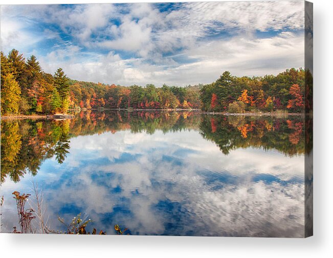 Autumn Foliage Acrylic Print featuring the photograph Dawn reflection of fall colors by Jeff Folger