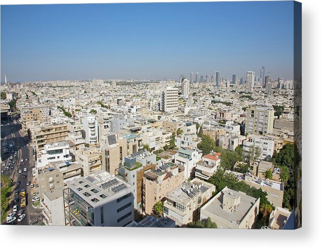 Tranquility Acrylic Print featuring the photograph Day View Of Tel Aviv City From Up High by Barry Winiker