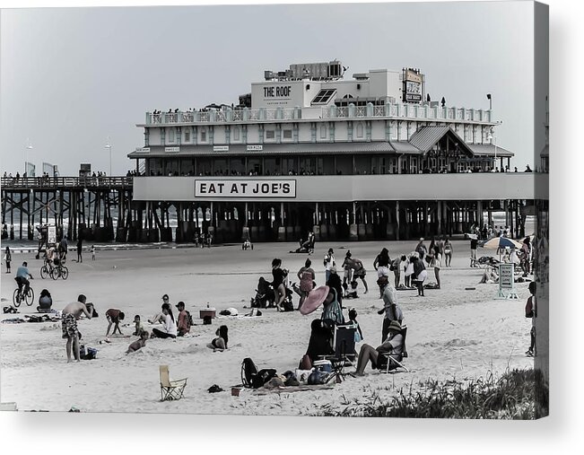Eat At Joe's Acrylic Print featuring the photograph Daytona Beach Pier by Jessica Brown