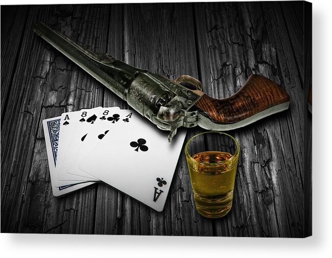 Game Acrylic Print featuring the photograph Dead Man's Hand Aces and Eights by Randall Nyhof