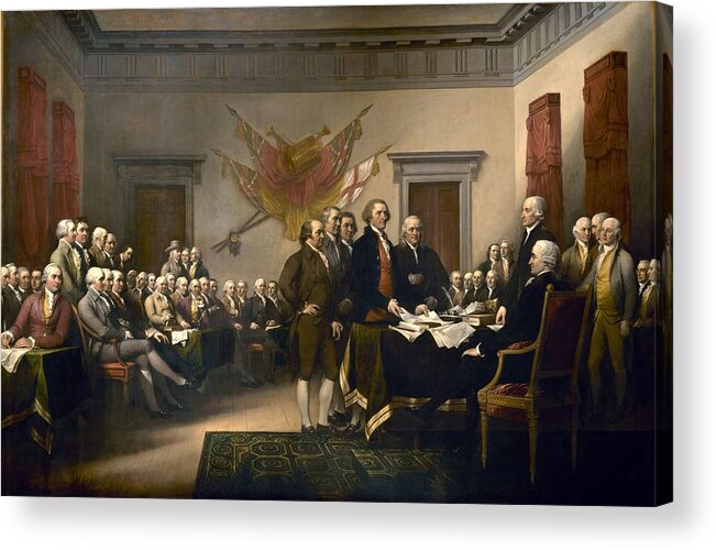 John Trumbull Acrylic Print featuring the digital art Declaration of Independence by John Trumbull