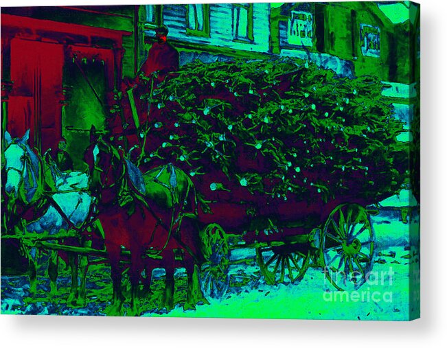 Christmas Acrylic Print featuring the photograph Delivering The Christmas Trees - 20130208 by Wingsdomain Art and Photography