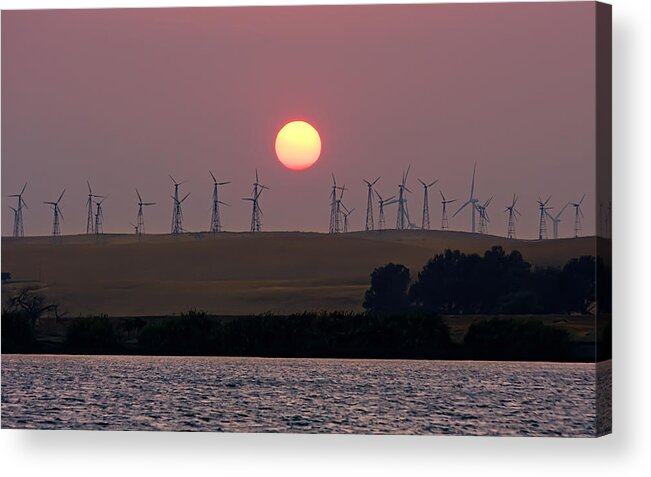 Landscape Acrylic Print featuring the photograph Delta Sunset by Marc Crumpler