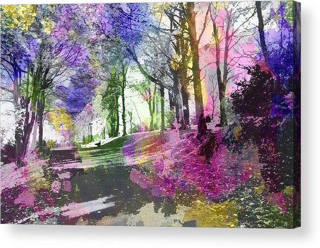 Woodland Acrylic Print featuring the painting Derby Lodge Walk by Tracy-Ann Marrison