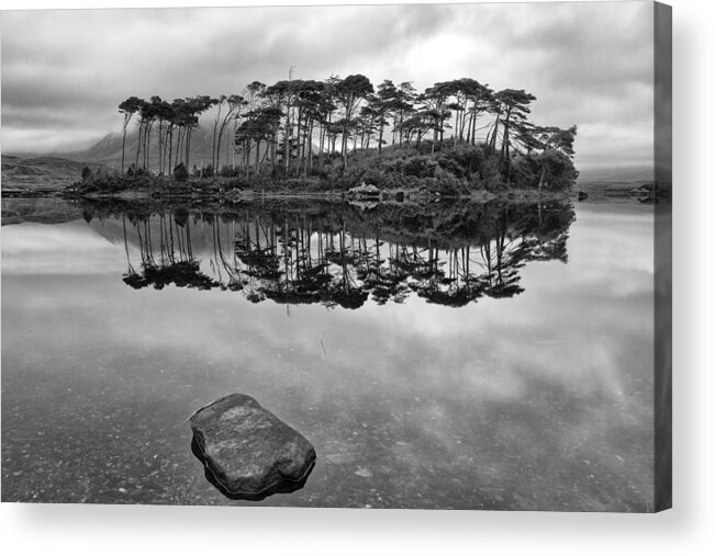 Mono Acrylic Print featuring the photograph Derryclare in Mono by Celine Pollard