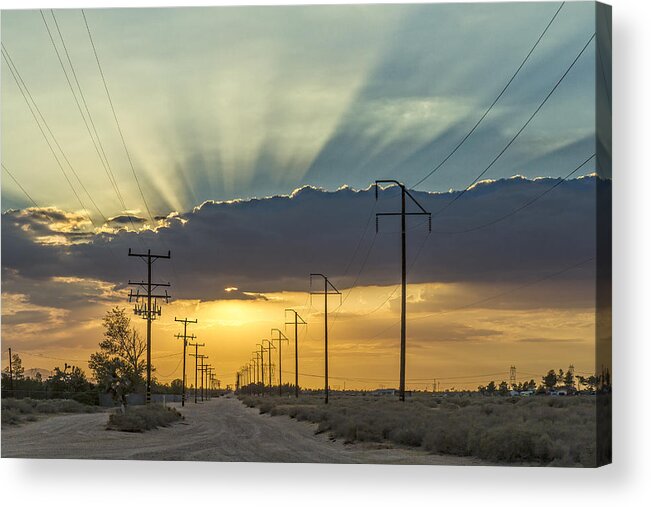 Mountains Acrylic Print featuring the photograph Desert Sunset by Jim Moss