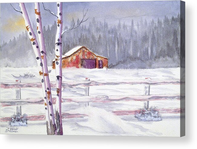 Barn Acrylic Print featuring the painting Deserted by Richard Stedman
