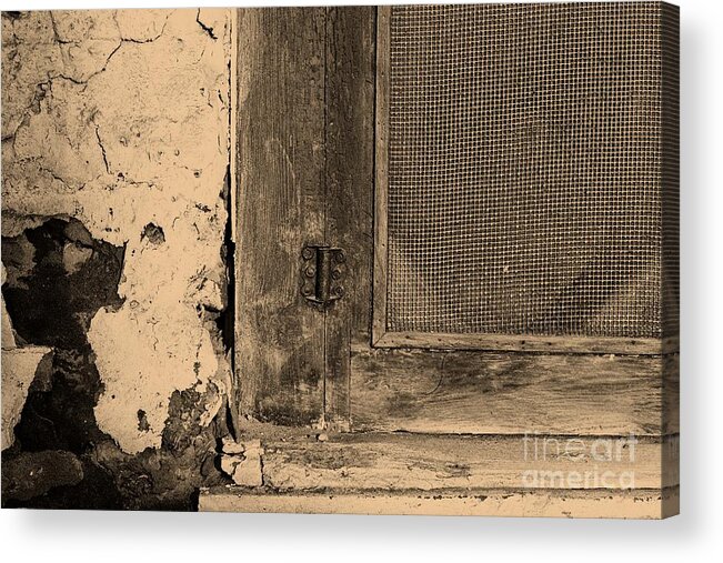 Door Acrylic Print featuring the photograph Detail of an Old Screen Door by John Harmon