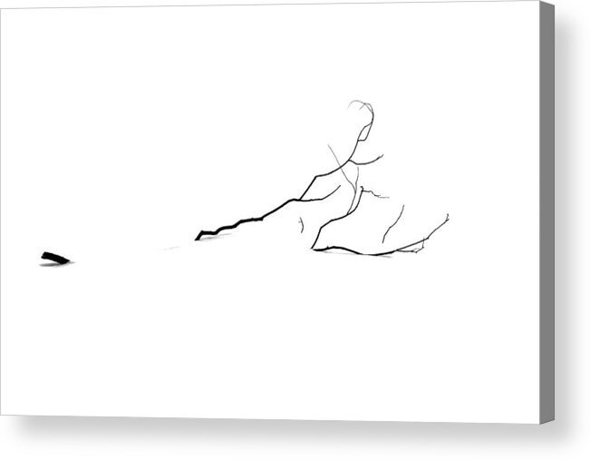 Minimalism Acrylic Print featuring the photograph Disconnected In A Sea Of White by Debbie Oppermann