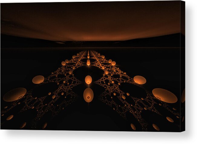 Fractal Acrylic Print featuring the digital art Distant Runway by Gary Blackman