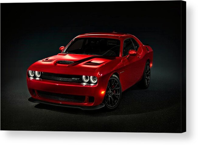 Dodge Acrylic Print featuring the photograph Dodge Challenger S R T Hellcat by Movie Poster Prints