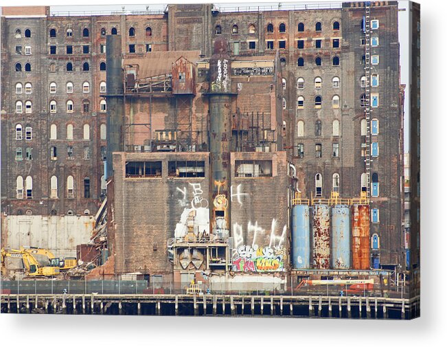  Acrylic Print featuring the digital art Domino Sugar Building by Steve Breslow