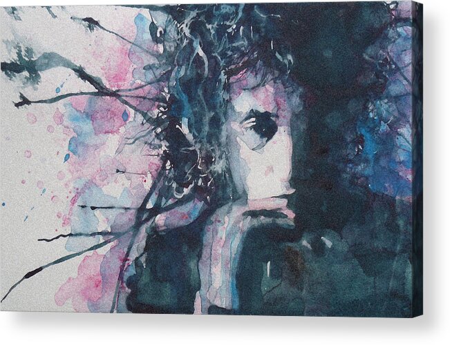 Bob Dylan Acrylic Print featuring the painting Don't Think Twice It's Alright by Paul Lovering