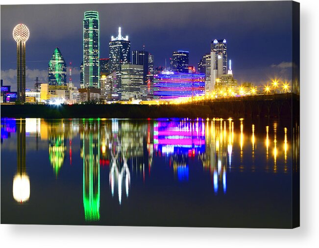 Scenics Acrylic Print featuring the photograph Downtown Dallas Skyline Reflections by Matthew Visinsky