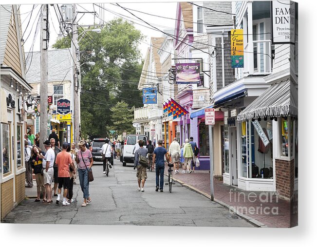 Provincetown Acrylic Print featuring the photograph Downtown scene in Provincetown on Cape Cod in Massachusetts by William Kuta