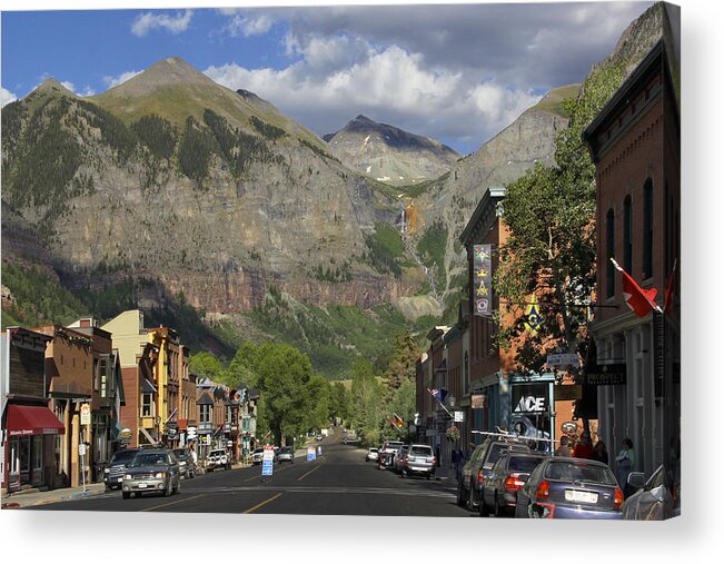 Rocky Mountains Acrylic Print featuring the photograph Downtown Telluride Colorado by Mike McGlothlen