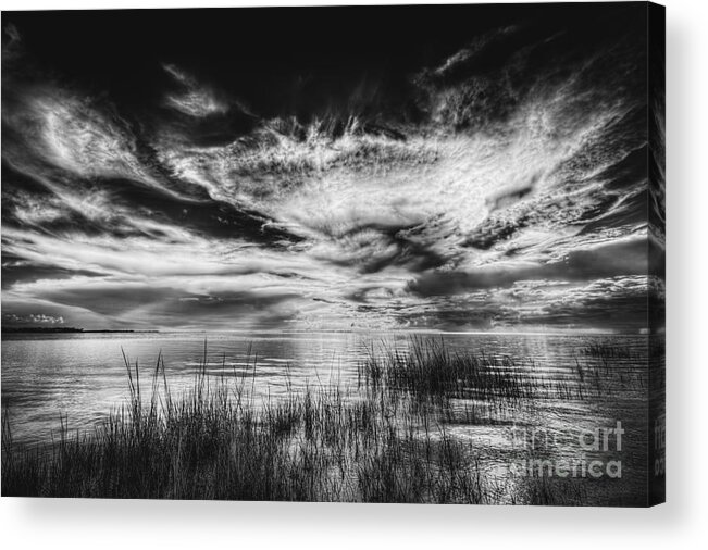 Clouds Acrylic Print featuring the photograph Dream of Better Days-bw by Marvin Spates