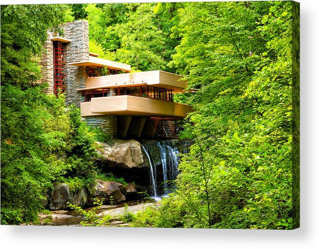 Fallingwater Acrylic Print featuring the photograph Dreaming of Fallingwater 3 by Rachel Cohen