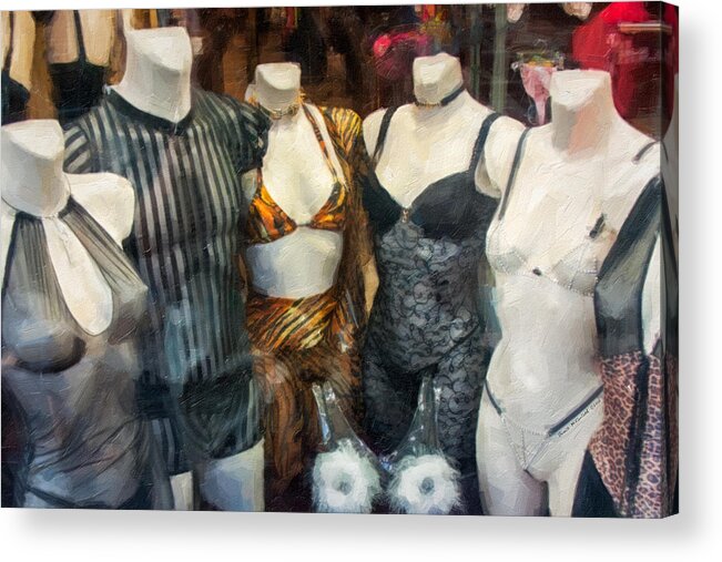 Lingerie Acrylic Print featuring the digital art Dress for Success in Paris by Bruce McFarland