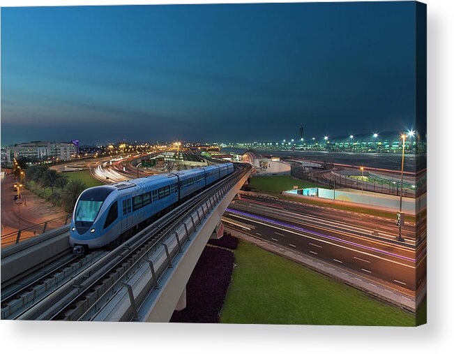 Tranquility Acrylic Print featuring the photograph Dubai Metro by Almsaeed