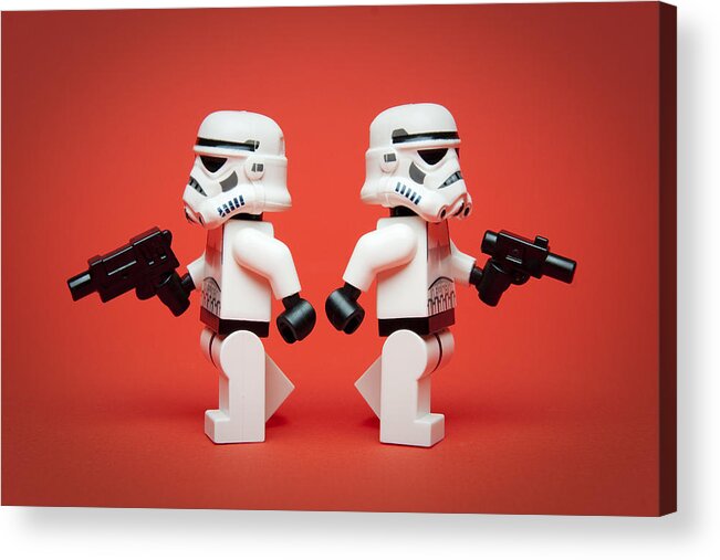 Lego Acrylic Print featuring the photograph Dueling Troopers by Samuel Whitton