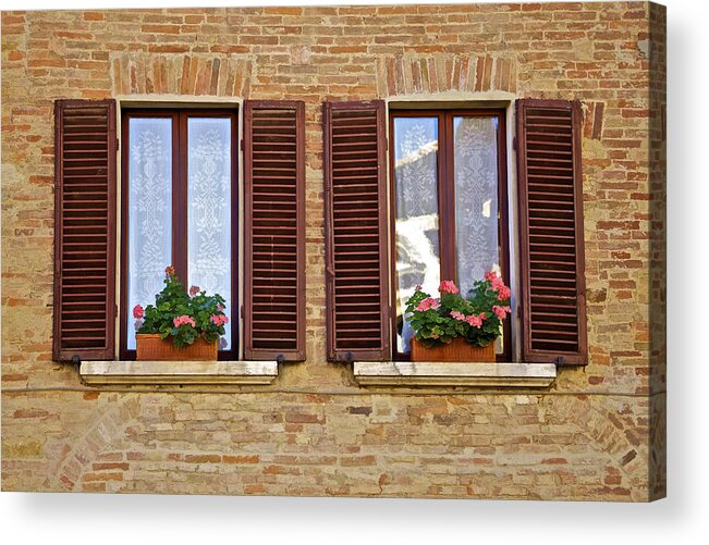 Art Acrylic Print featuring the photograph Dueling Windows of Tuscany by David Letts