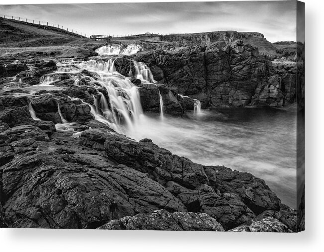 Dunseverick Acrylic Print featuring the photograph Dunseverick Waterfall by Nigel R Bell