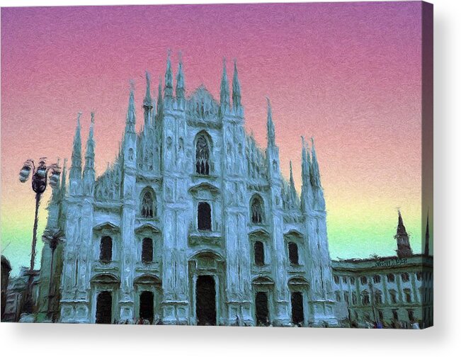 Catholic Acrylic Print featuring the painting Duomo di Milano by Jeffrey Kolker