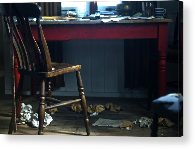 Dylan Thomas Acrylic Print featuring the photograph Dylan Thomas Writing Shed by Steve Purnell