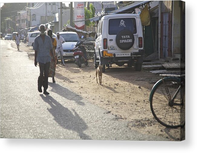 India Acrylic Print featuring the photograph Early Morn Dusty Street by Lee Stickels