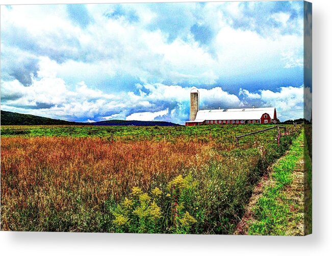 Vermont Dairy Farm Acrylic Print featuring the photograph Easy Albany Road by John Nielsen