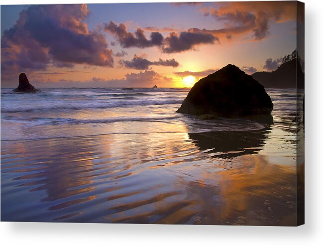 Sunset Acrylic Print featuring the photograph Ecola Sunset by Michael Dawson