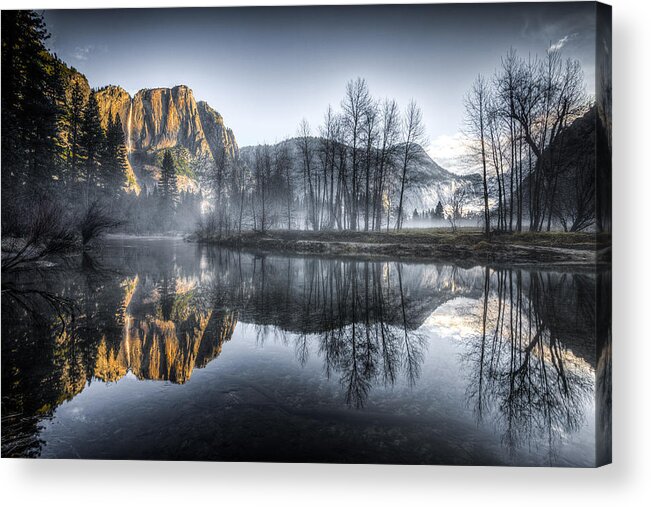 Merced Acrylic Print featuring the photograph Eerie Valley under the Falls by Mike Lee