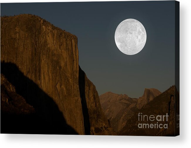 Yosemite Acrylic Print featuring the photograph El Capitan And Half Dome by Mark Newman