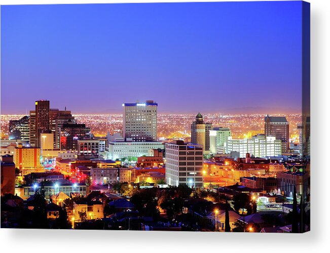 Downtown District Acrylic Print featuring the photograph El Paso by Denistangneyjr