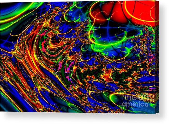 Ocean Acrylic Print featuring the digital art Electric Sea by Steed Edwards
