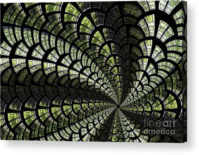 Abstract Acrylic Print featuring the photograph Emerald Whirl. by Clare Bambers
