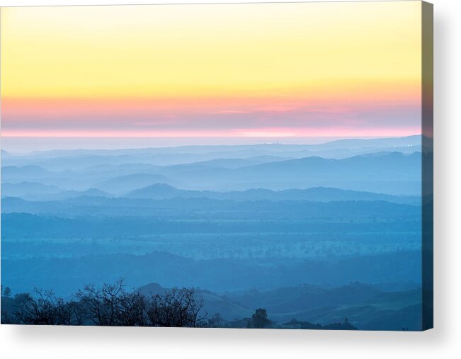 Sunset Acrylic Print featuring the photograph End of Day Figueroa Mountain by Paul Johnson 