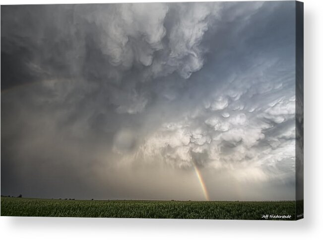 Cloud Acrylic Print featuring the photograph End of the rainbow by Jeff Niederstadt