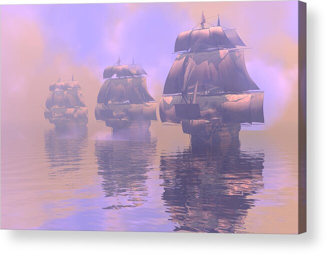 Bryce Acrylic Print featuring the digital art Enveloped by fog by Claude McCoy