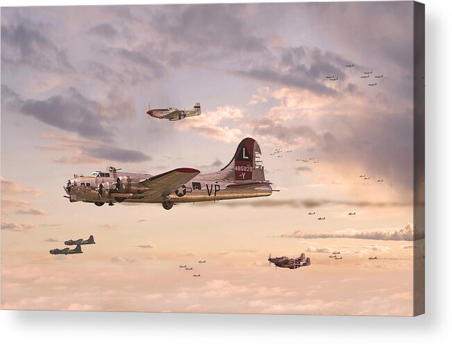 Aircraft Acrylic Print featuring the digital art Escort Service by Pat Speirs