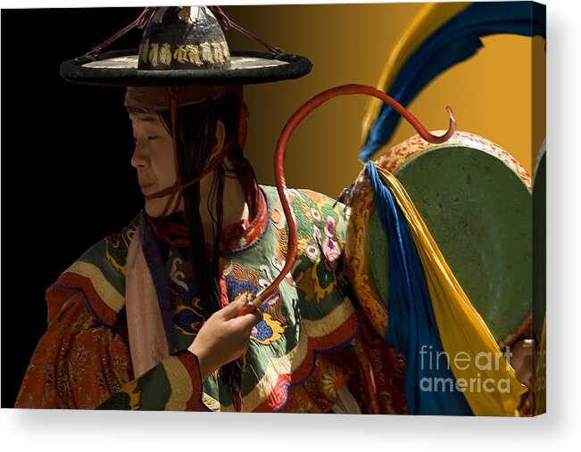 Asia Acrylic Print featuring the digital art Eternal drum by Angelika Drake
