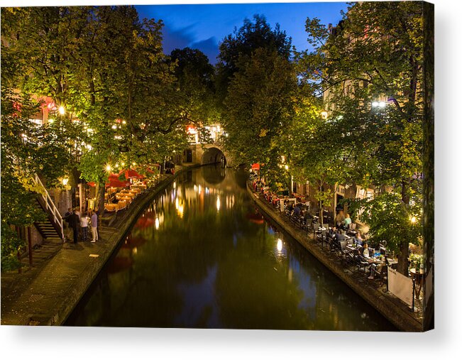 Europe Acrylic Print featuring the photograph Evening Canal Dinner by John Wadleigh