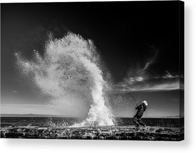 Splash Acrylic Print featuring the photograph Extreme Fishing by Vahid Varasteh