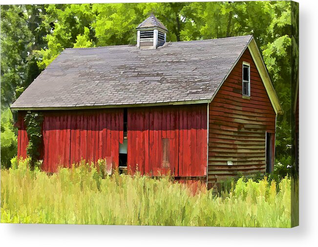 Abandon Acrylic Print featuring the photograph Faded Red Farm House by David Letts