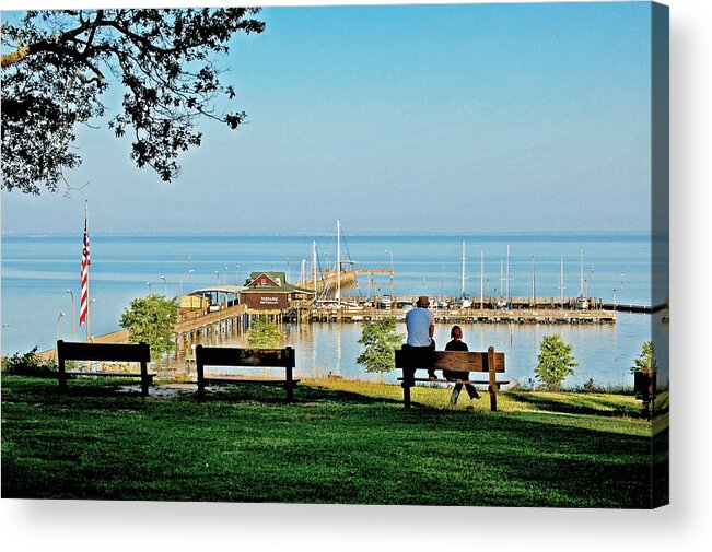 Fairhope Acrylic Print featuring the painting Fairhope Alabama Pier by Michael Thomas