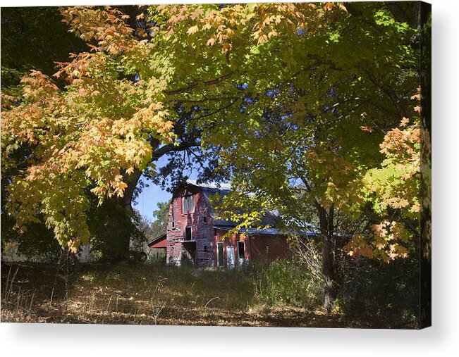 Red Barn Acrylic Print featuring the photograph Fall Barn by Robert Camp